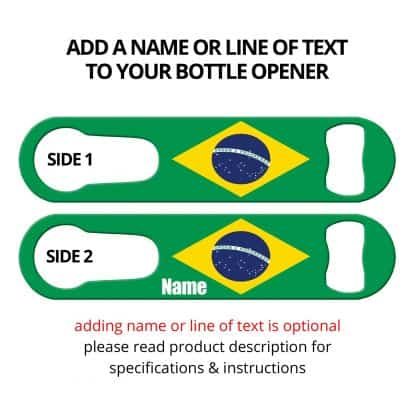 Classic Brazilian Flag PSR Bottle Opener with Personalization