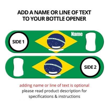 Classic Brazilian Flag Strainer Bottle Opener with Personalization