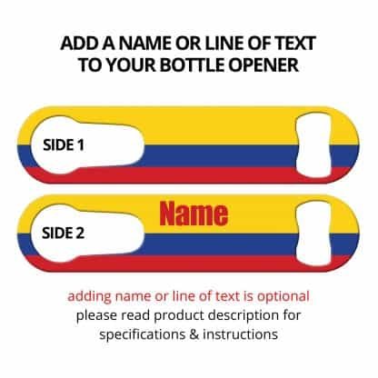 Classic Colombian Flag PSR Bottle Opener with Personalization