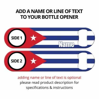 Classic Cuban Flag Bottle Opener with Personalization