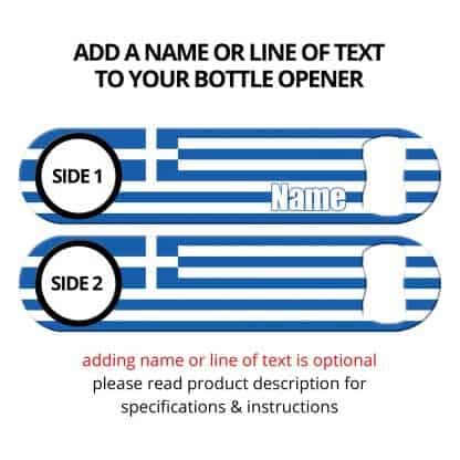 Classic Greek Flag Bottle Opener with Personalization