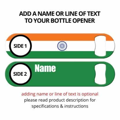 Classic Indian Flag Bottle Opener with Personalization