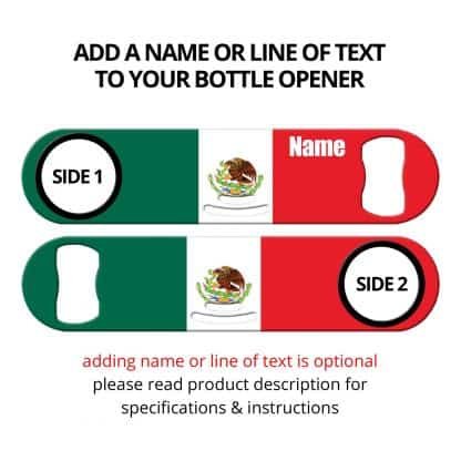 Classic Mexican Flag Strainer Bottle Opener with Personalization