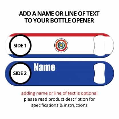 Classic Paraguayan Flag Bottle Opener with Personalization