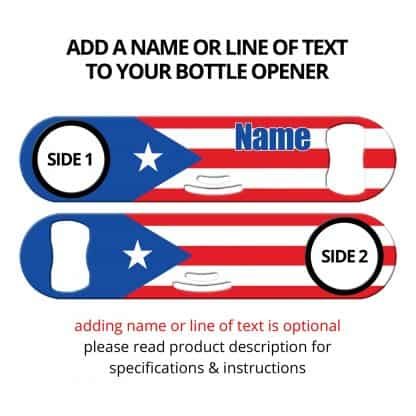 Classic Puerto Rican Flag Strainer Bottle Opener with Personalization