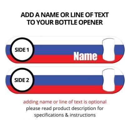 Classic Russian Flag Bottle Opener with Personalization