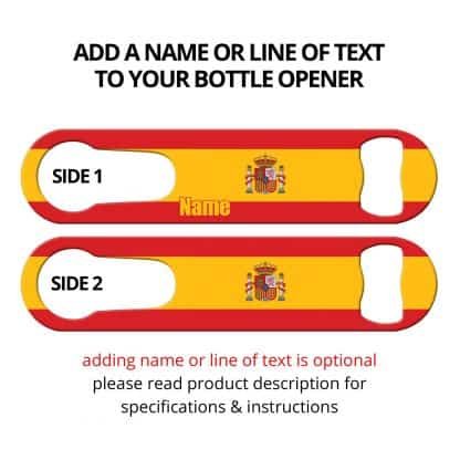 Classic Spanish Flag PSR Bottle Opener with Personalization