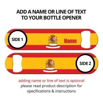 Classic Spanish Flag Strainer Bottle Opener with Personalization