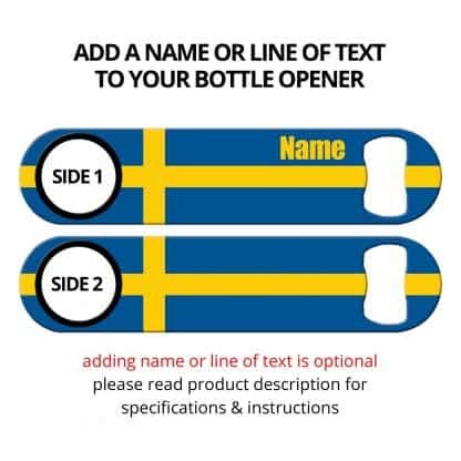 Classic Swedish Flag Bottle Opener with Personalization