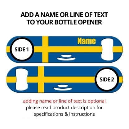 Classic Swedish Flag Strainer Bottle Opener with Personalization