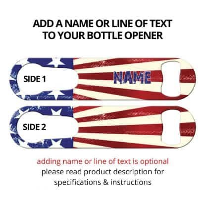 American Dream USA Flag Flag PSR Bottle Opener with Personalization