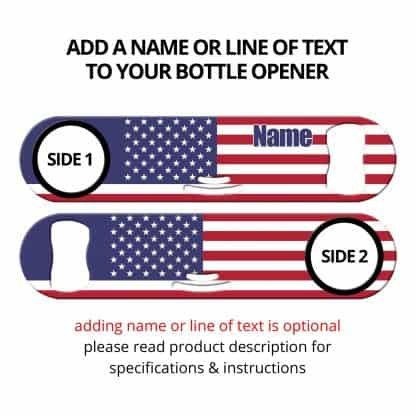 Classic USA Flag Strainer Bottle Opener with Personalization