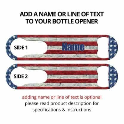 Painted USA Flag PSR Bottle Opener with Personalization